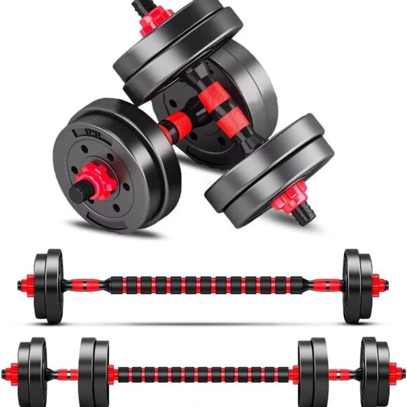 Adjustable-Dumbbells-Sets,Free Weights-Dumbbells Set of 2 Convertible To Barbell - Picture 1 of 7